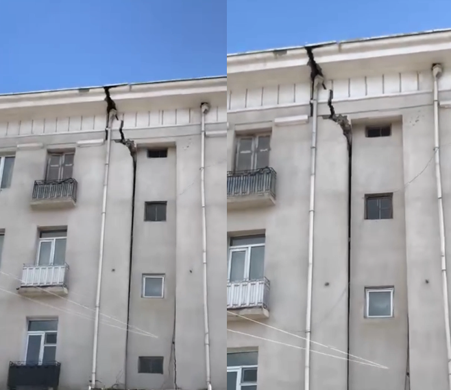 VIDEO: როგორ გამოიყურებოდა "სადგურის მოედანზე" არსებული შენობა, რომელიც გუშინ ჩამოინგრა - კადრებს მოქალაქე ავრცელებს