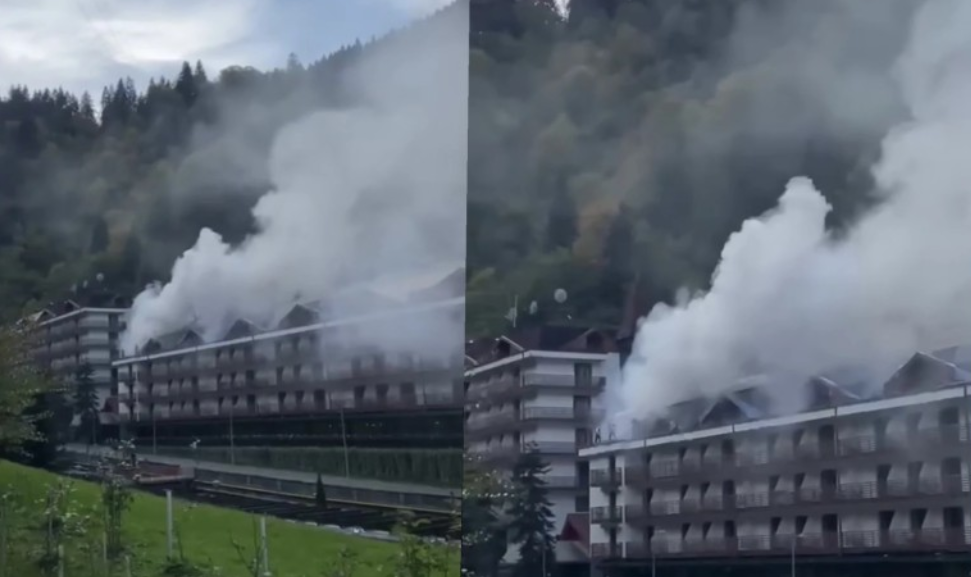 VIDEO: კურორტ საირმე, სადაც სასტუმროს ერთ-ერთ შენობას ცეცხლი გაუჩნდა