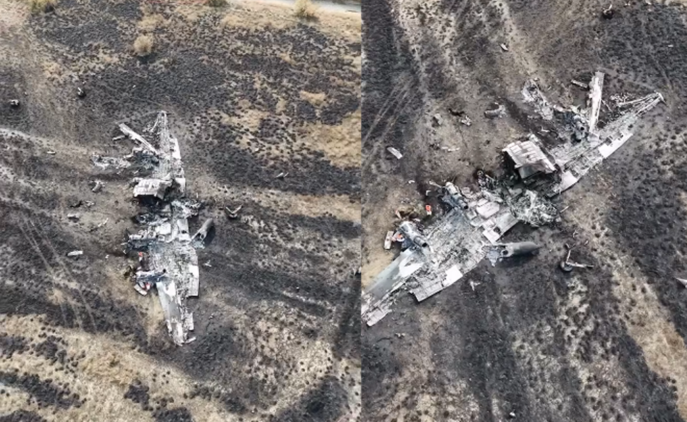 VIDEO: ჩამოვარდნილი თურქული სამხედრო ბორტი ასე გამოიყურება